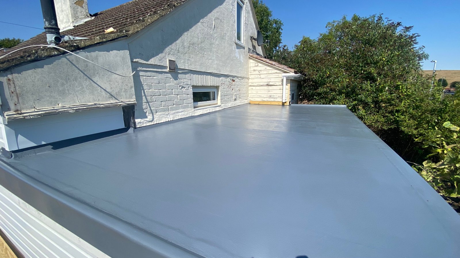 Completed GRP flat roof in Clapham